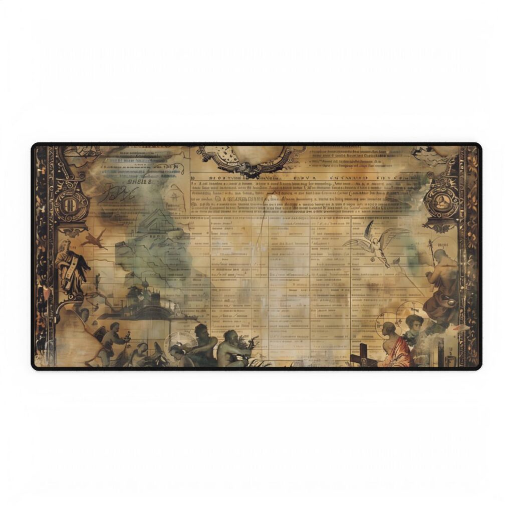 Vintage Biblical Scene: Medieval Art Poster - Desk Mat
