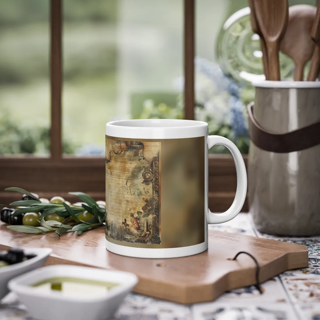 Vintage Biblical Scene: Medieval Art Poster - Mug