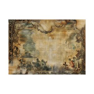 Vintage Parchment Ledger Collage Poster