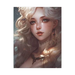 Blonde Woman with Flowers Canvas Print