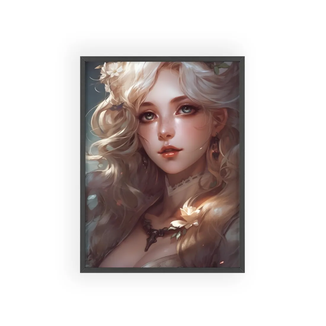 Vintage Blonde Portraiture: Timeless Female Portrait Art - Framed Poster