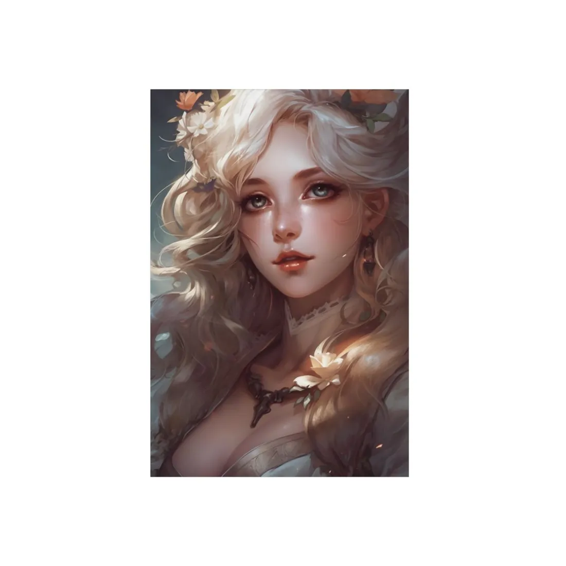Vintage Blonde Portraiture: Timeless Female Portrait Art - Metal Poster