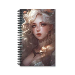 Blonde Woman with Flowers Spiral Notebook