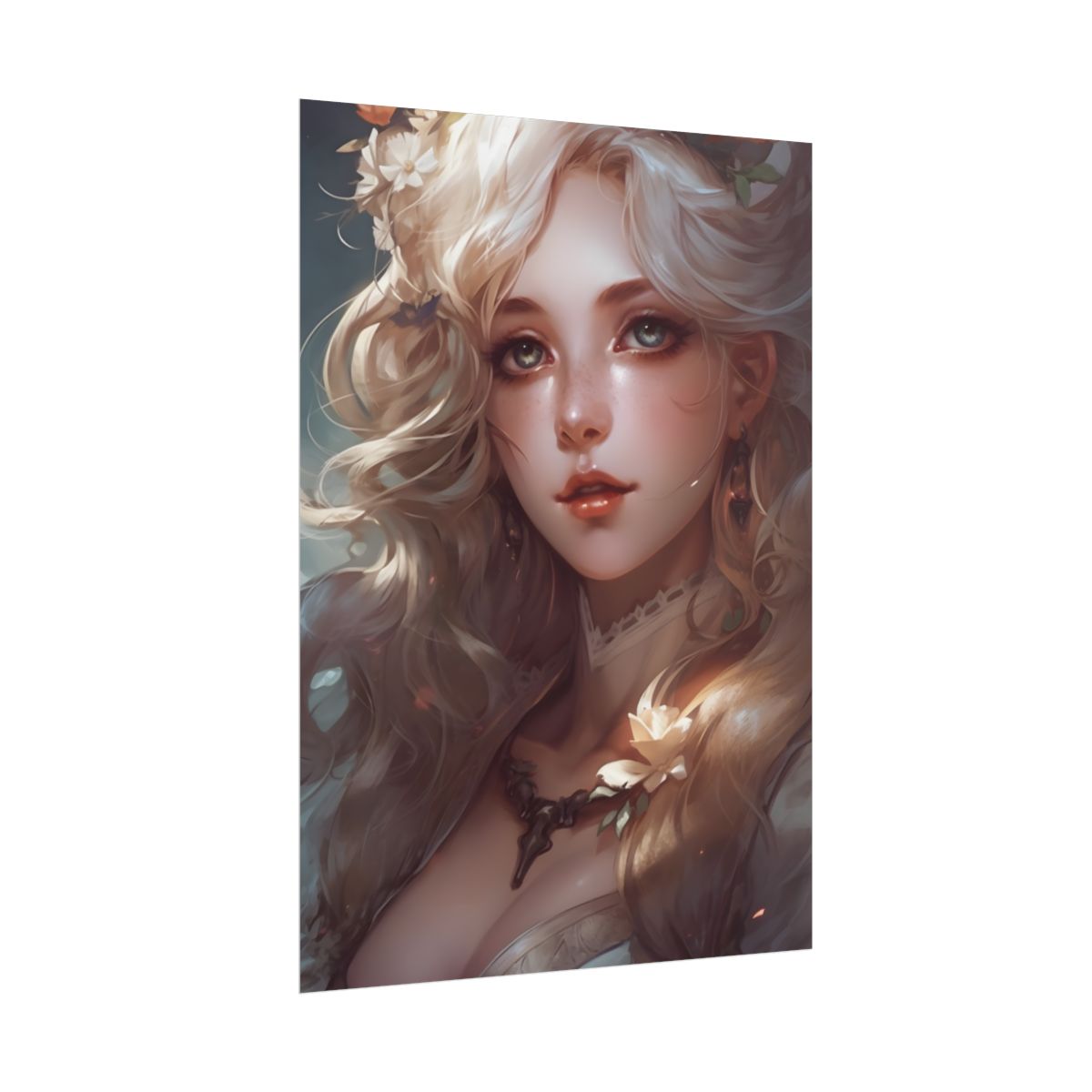 Vintage Blonde Portraiture: Timeless Female Portrait Art - Poster