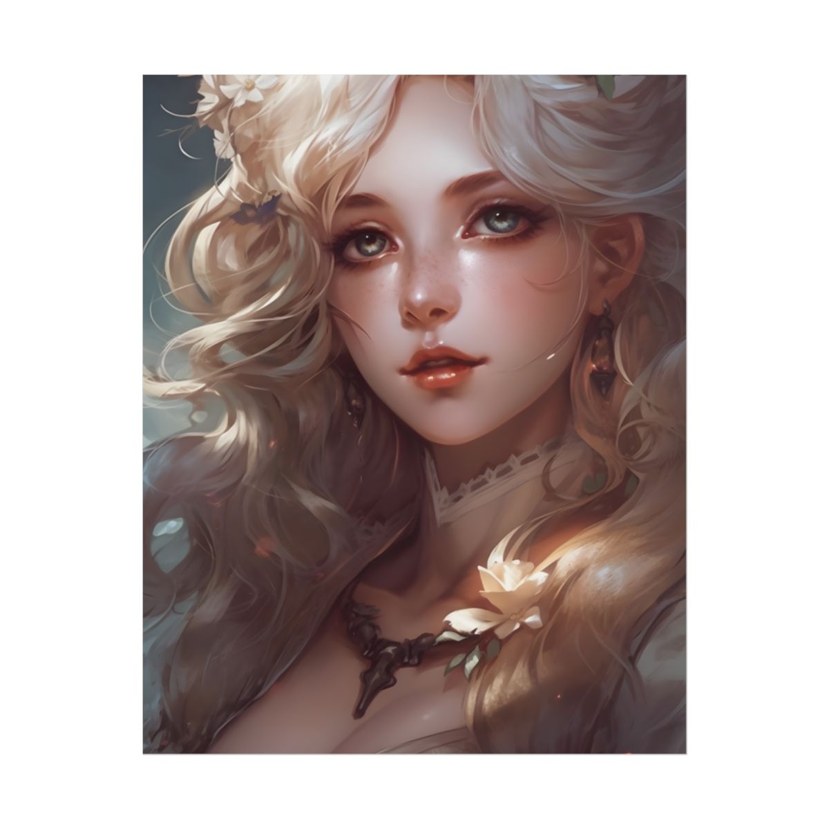 Vintage Blonde Portraiture: Timeless Female Portrait Art - Poster