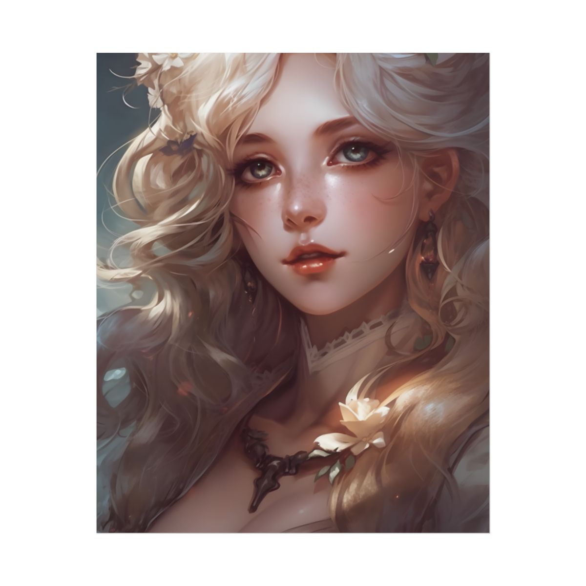 Vintage Blonde Portraiture: Timeless Female Portrait Art - Poster