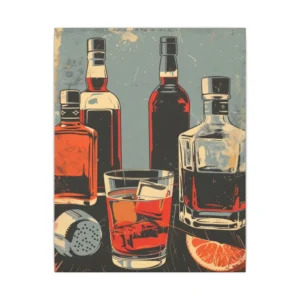 Liquor Bottles and Rocks Glass Canvas Print