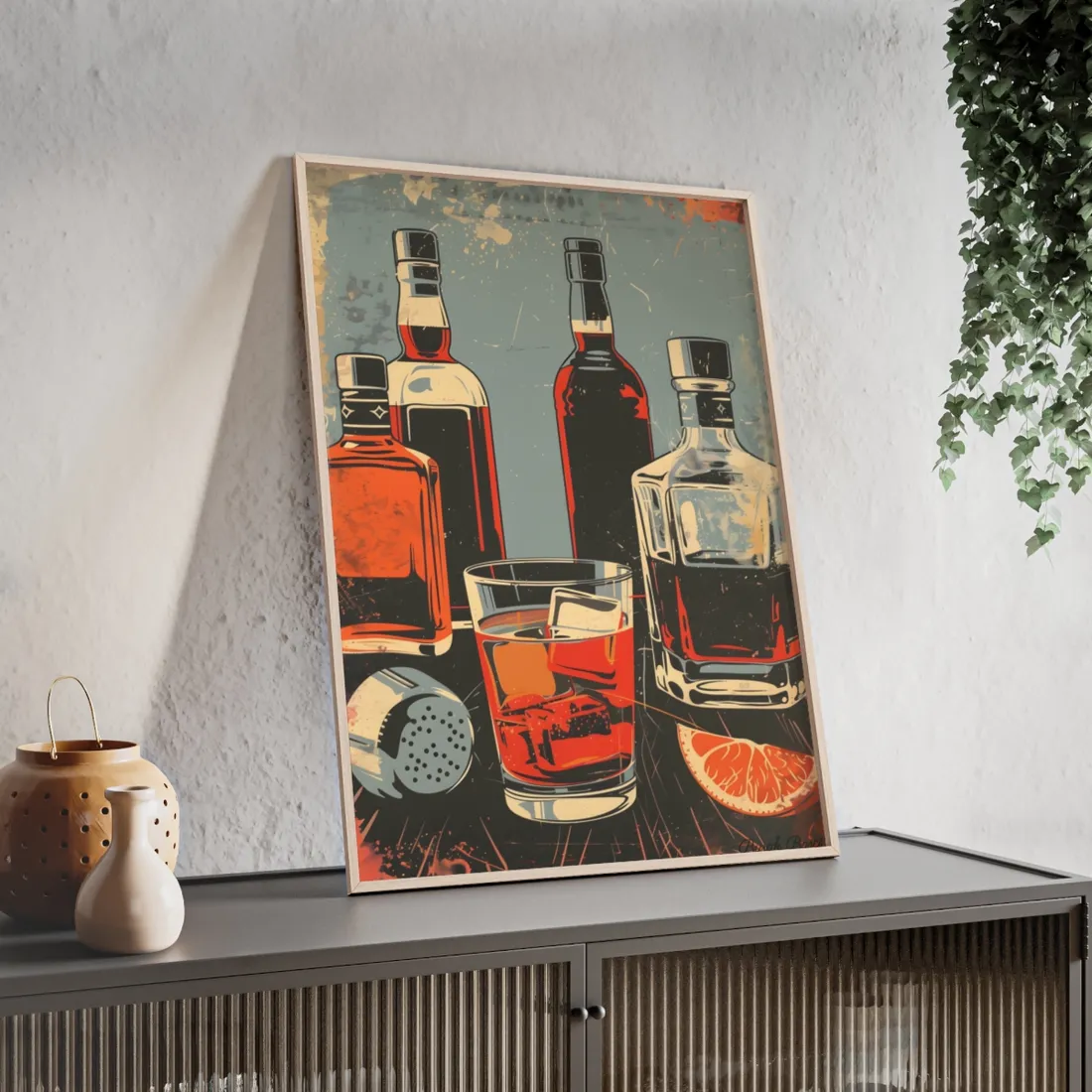 Vintage Classic Cocktail: Old-Fashioned Glass - Framed Poster