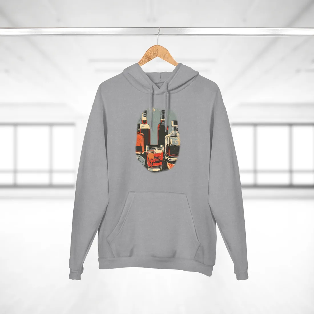 Vintage Classic Cocktail: Old-Fashioned Glass - Hoodie (Heather Grey)