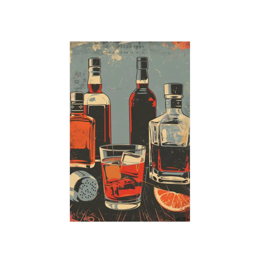 Vintage Classic Cocktail: Old-Fashioned Glass - Metal Poster