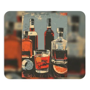 Liquor Bottles and Rocks Glass Mouse Pad