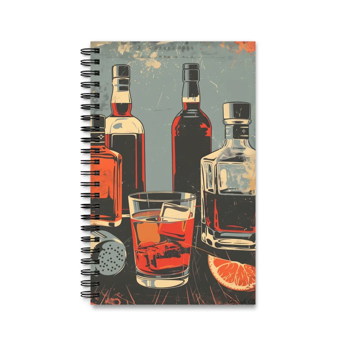 Vintage Classic Cocktail: Old-Fashioned Glass - Spiral Notebook