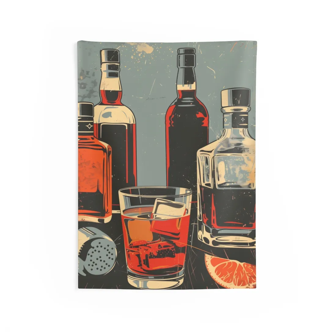 Vintage Classic Cocktail: Old-Fashioned Glass - Wall Tapestry