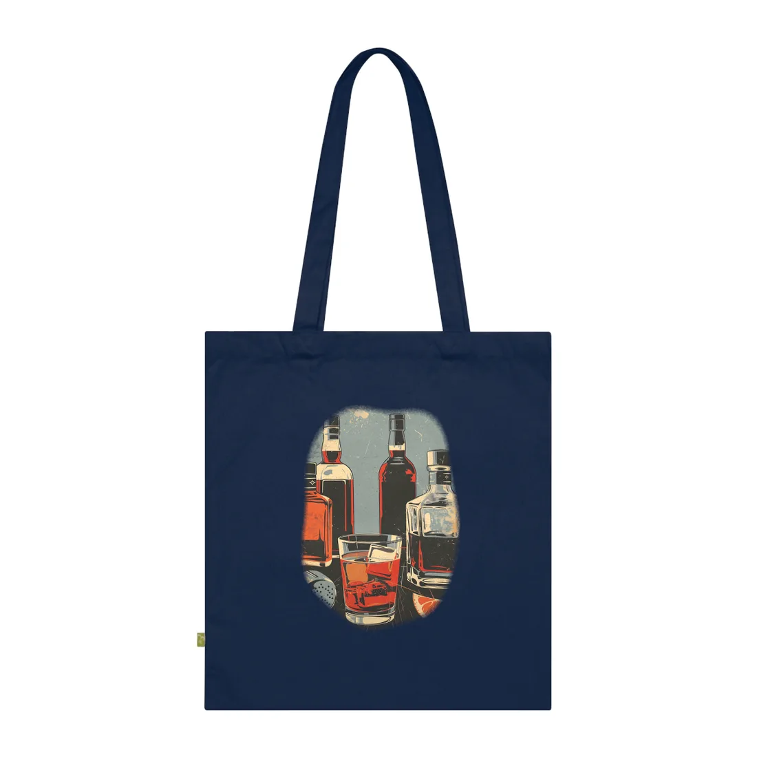 Vintage Classic Cocktail: Old-Fashioned Glass - Tote Bag (French Navy)