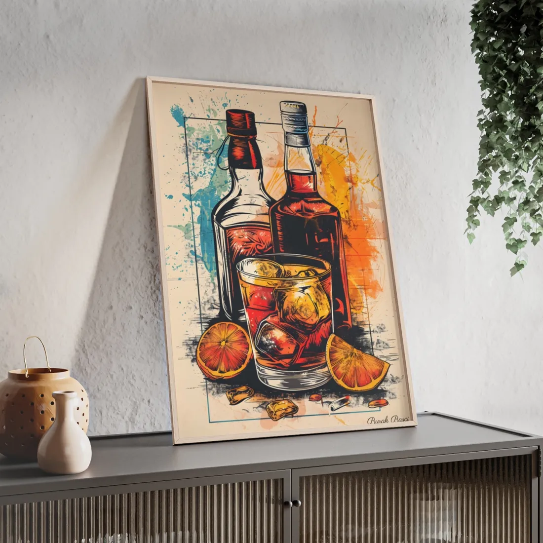 Vintage Cocktail Hour: Old-Fashioned Glass Art Poster - Framed Poster