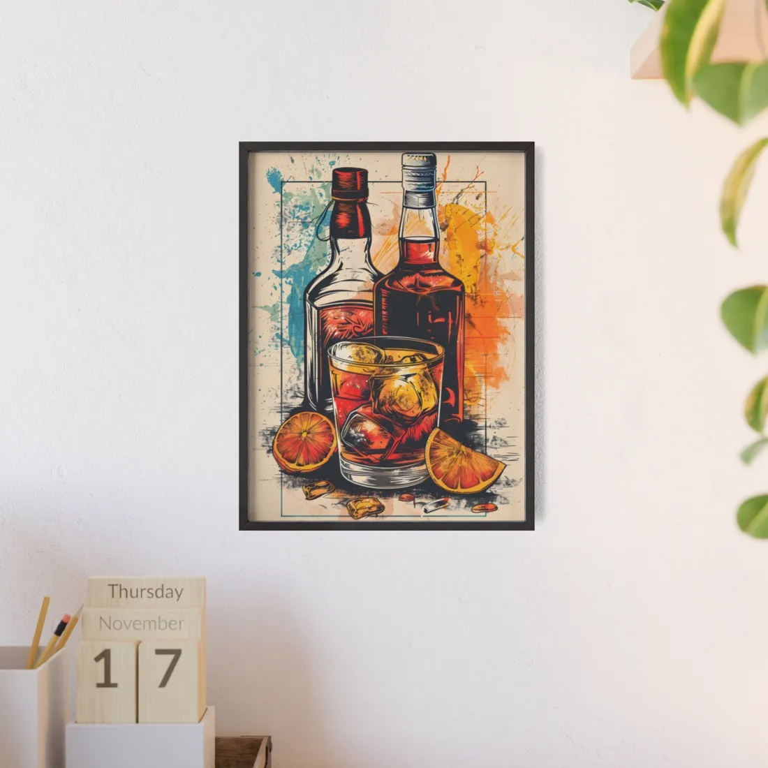 Vintage Cocktail Hour: Old-Fashioned Glass Art Poster - Framed Poster