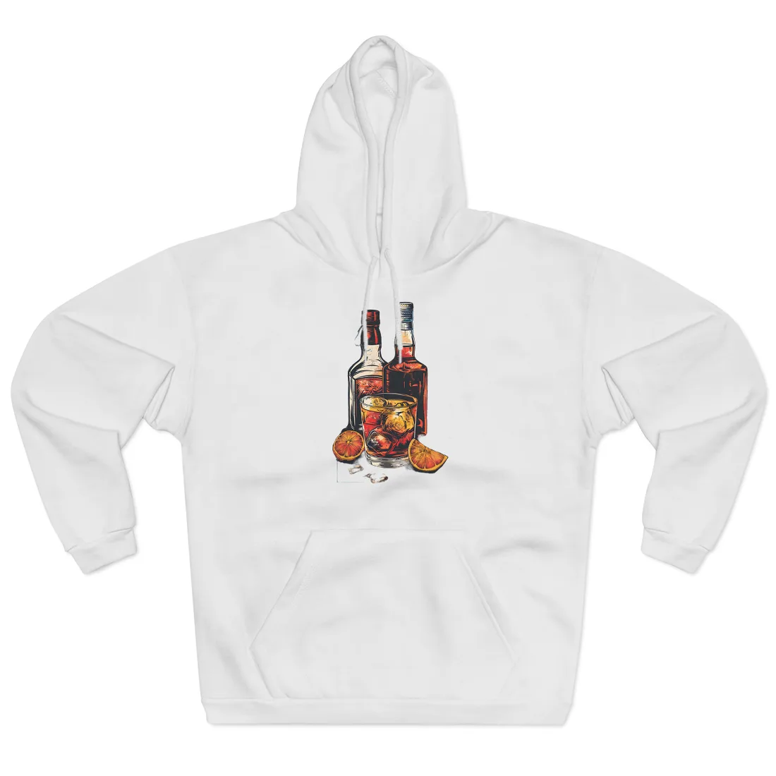 Vintage Cocktail Hour: Old-Fashioned Glass Art Poster - Hoodie (White)