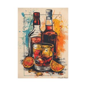Whiskey Bottles with Orange Slices Poster