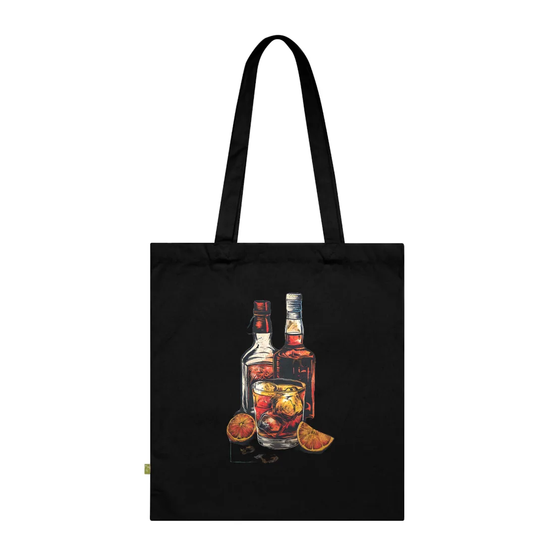 Vintage Cocktail Hour: Old-Fashioned Glass Art Poster - Tote Bag (Black)