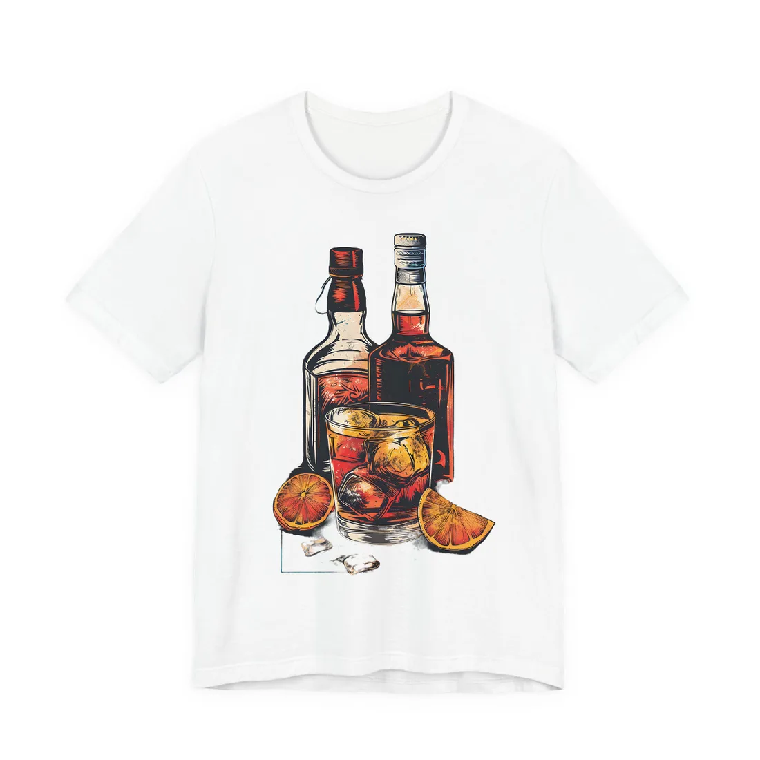 Vintage Cocktail Hour: Old-Fashioned Glass Art Poster - T-Shirt (White)