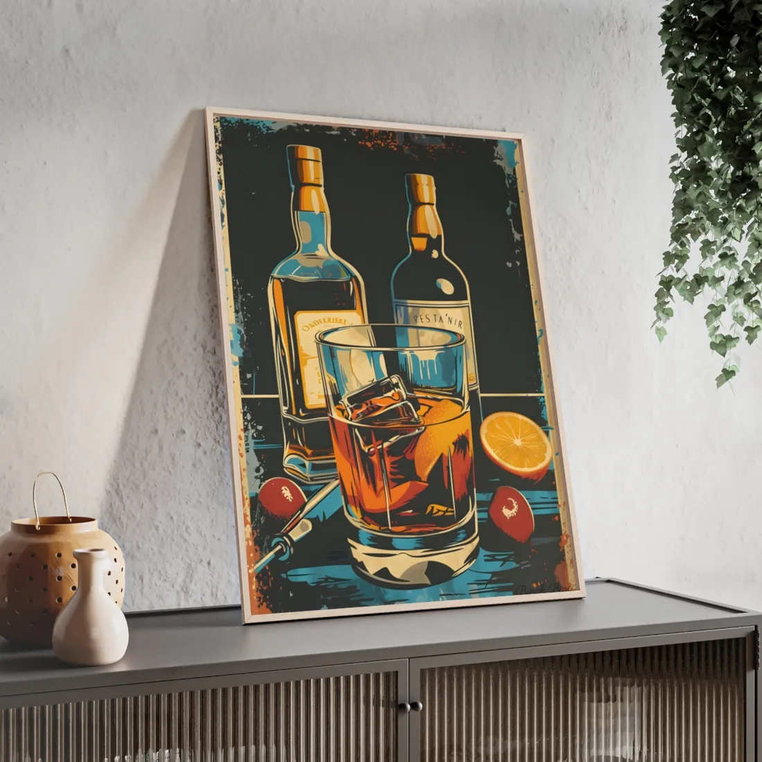 Vintage Cocktail Hour: Old-Fashioned Glass - Framed Poster