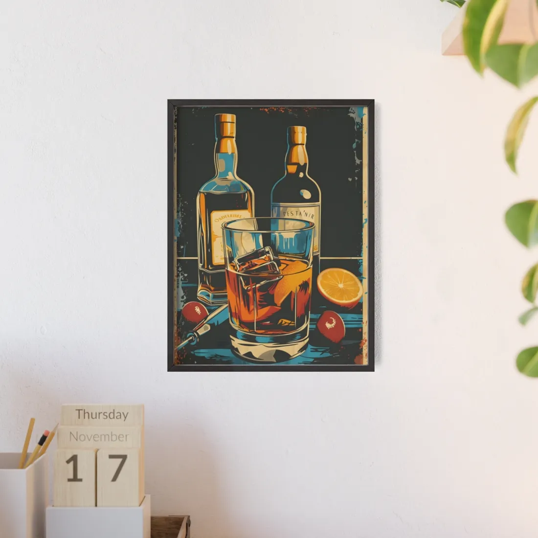 Vintage Cocktail Hour: Old-Fashioned Glass - Framed Poster