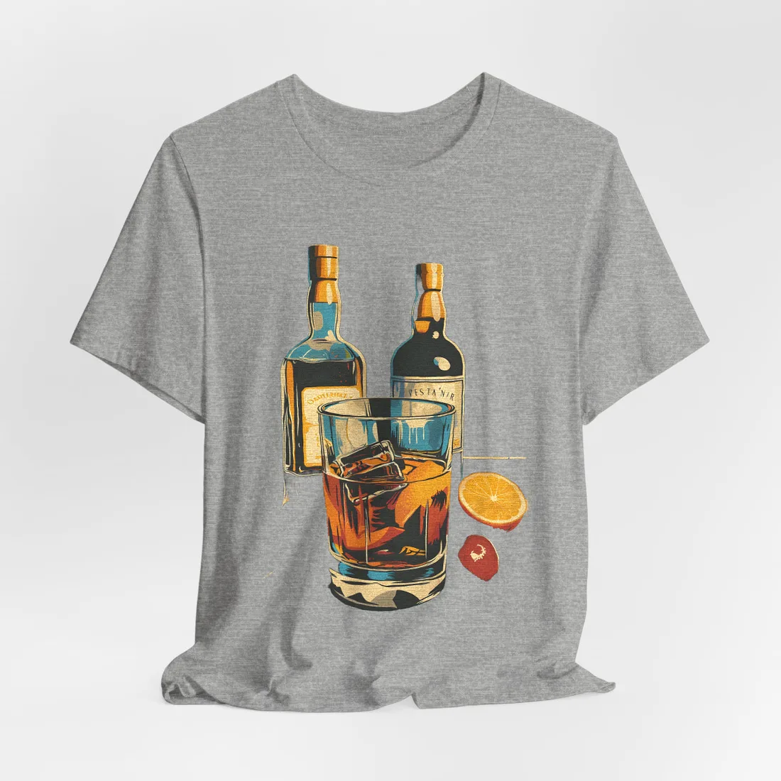 Vintage Cocktail Hour: Old-Fashioned Glass - T-Shirt (Athletic Heather)