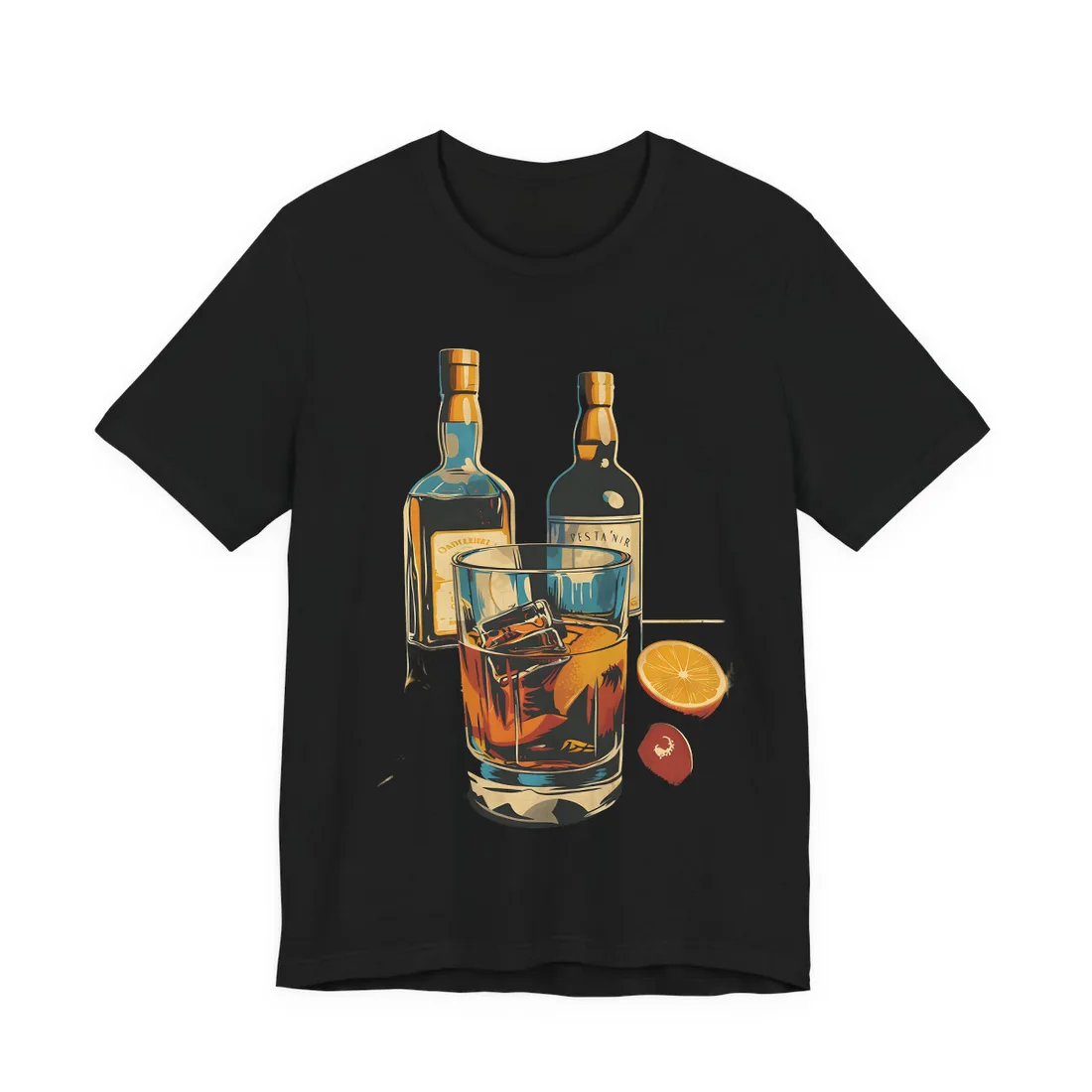 Vintage Cocktail Hour: Old-Fashioned Glass - T-Shirt (Black)