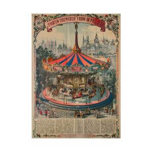 Carousel with Striped Canopy Poster