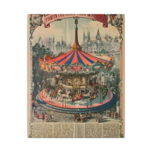 Carousel with Striped Canopy Canvas Print