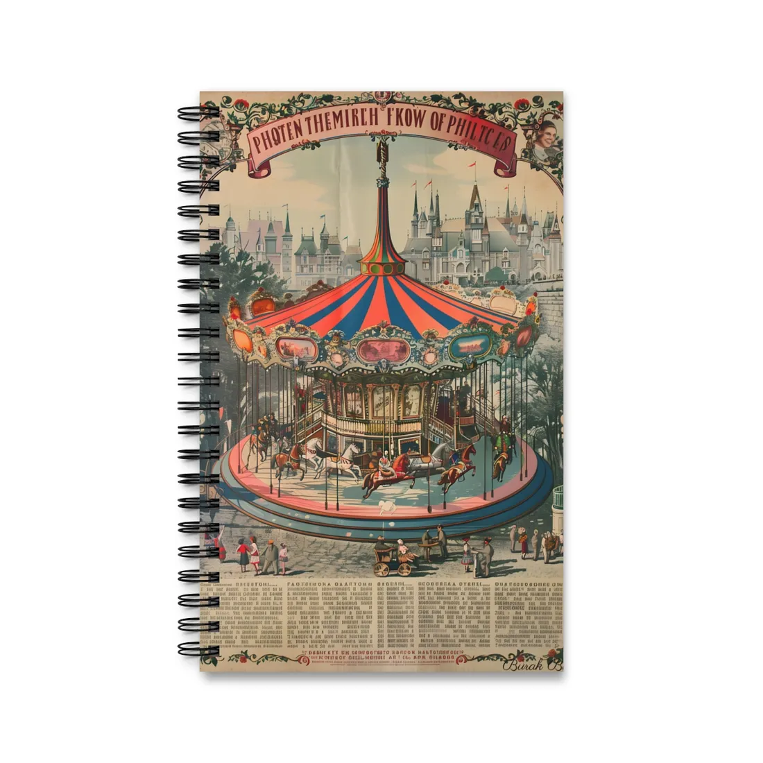 Vintage Disney Attraction Poster: Retro - Spiral Notebook