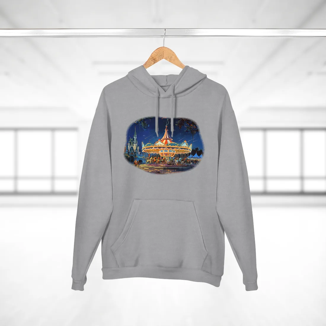 Vintage Disney Attraction Poster: Retro Theme Park Art - Hoodie (Heather Grey)