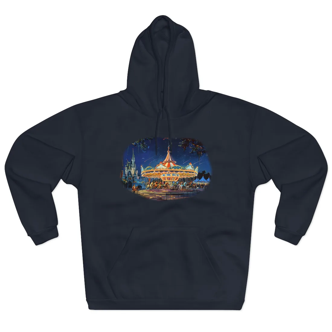Vintage Disney Attraction Poster: Retro Theme Park Art - Hoodie (Navy)