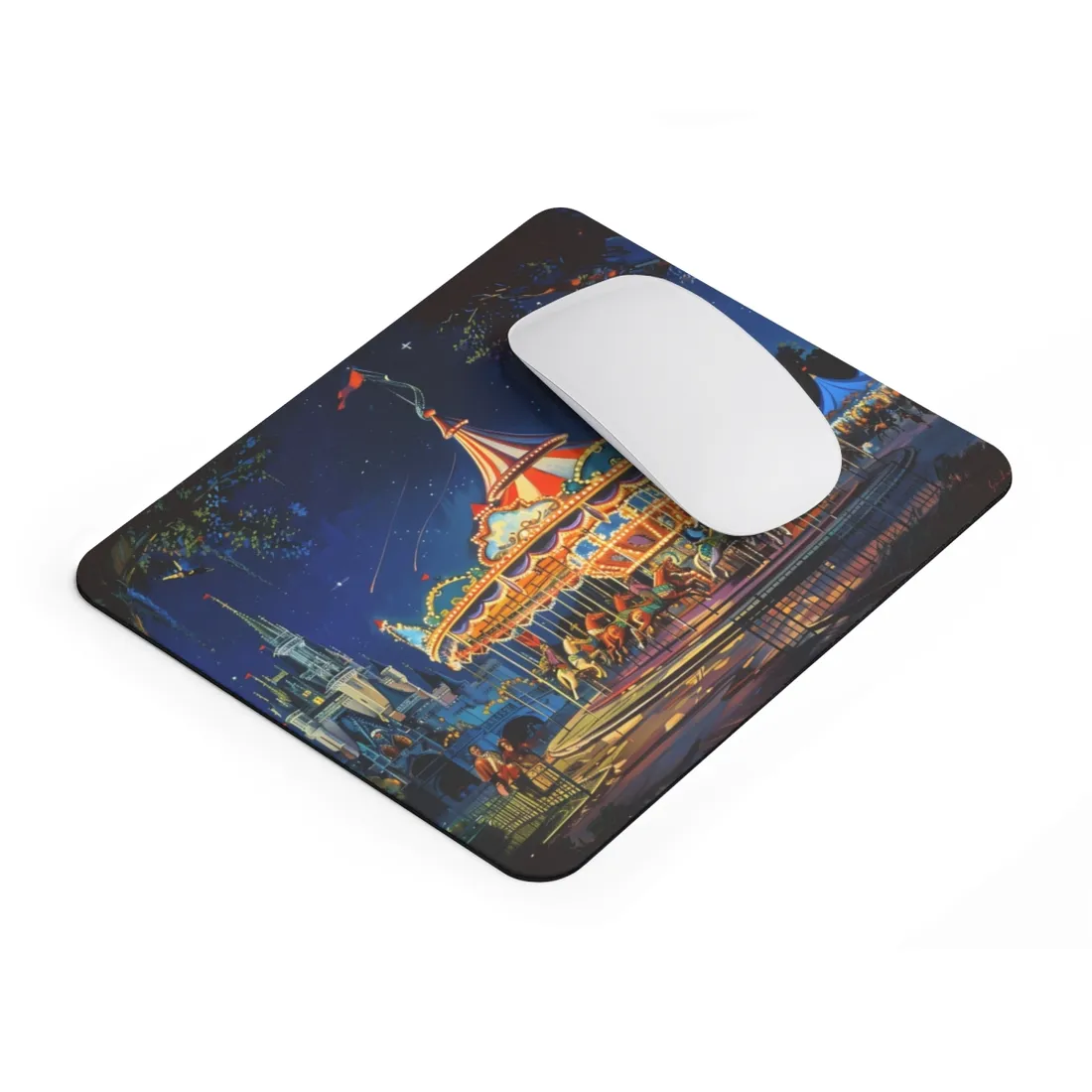 Vintage Disney Attraction Poster: Retro Theme Park Art - Mouse Pad
