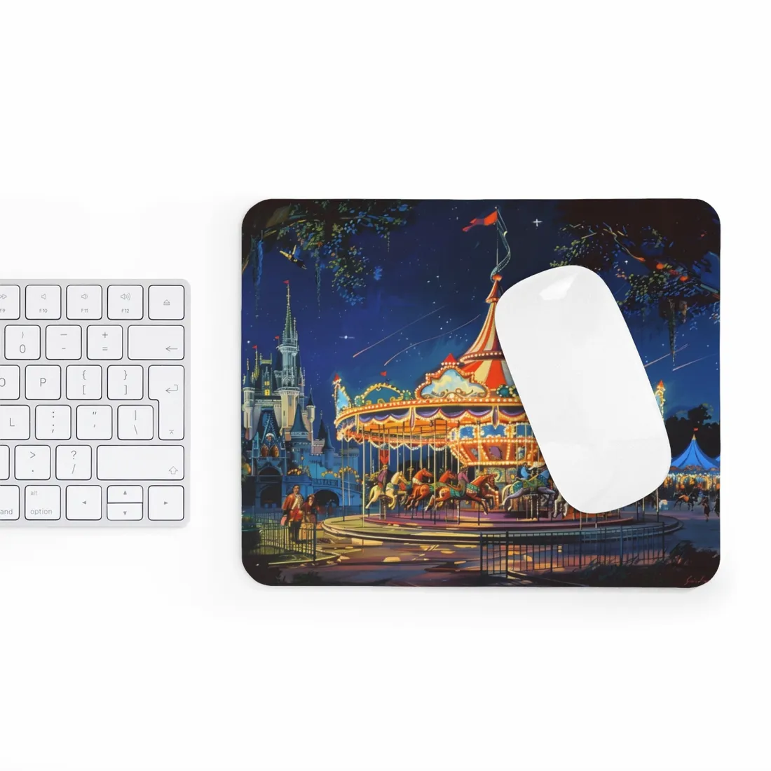 Vintage Disney Attraction Poster: Retro Theme Park Art - Mouse Pad
