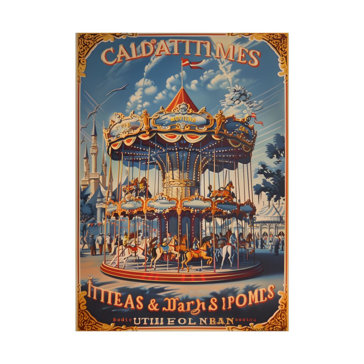 Vintage Disney Attraction: Retro-Themed Artwork - Poster