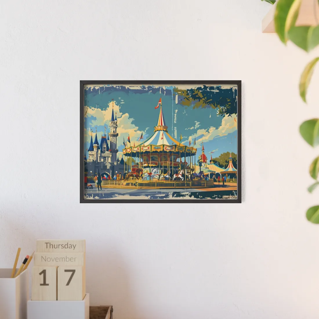 Vintage Disney Nostalgia: Retro Attraction Poster Art - Framed Poster