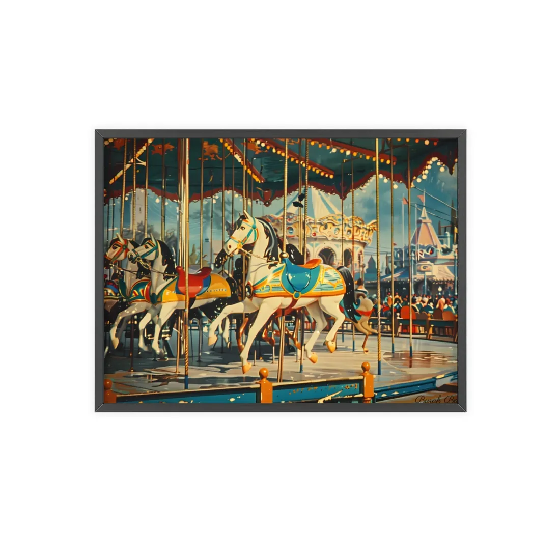 Vintage Disney World Disneyland Attraction Poster: Cinderella Castle - Framed Poster