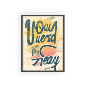 Retro Hand-Lettered Typography Framed Poster