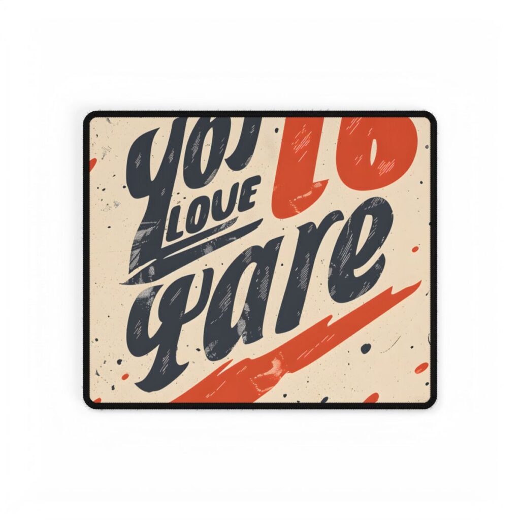 Vintage Distressed Poster Art: Red A - Desk Mat