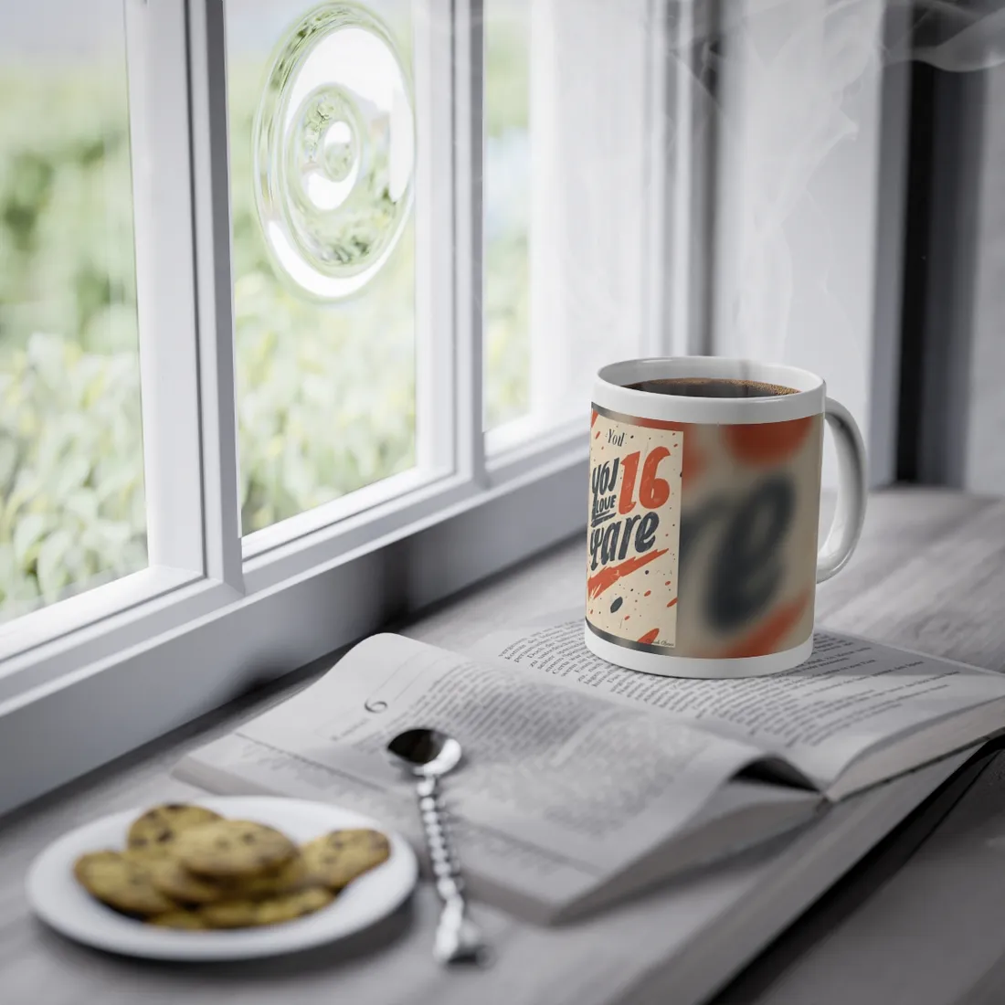 Vintage Distressed Poster Art: Red A - Mug