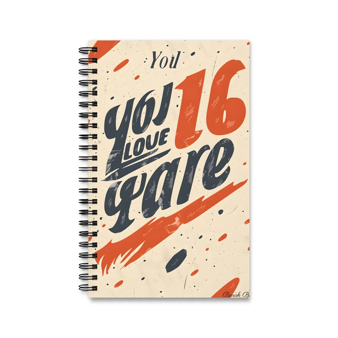 Vintage Distressed Poster Art: Red A - Spiral Notebook