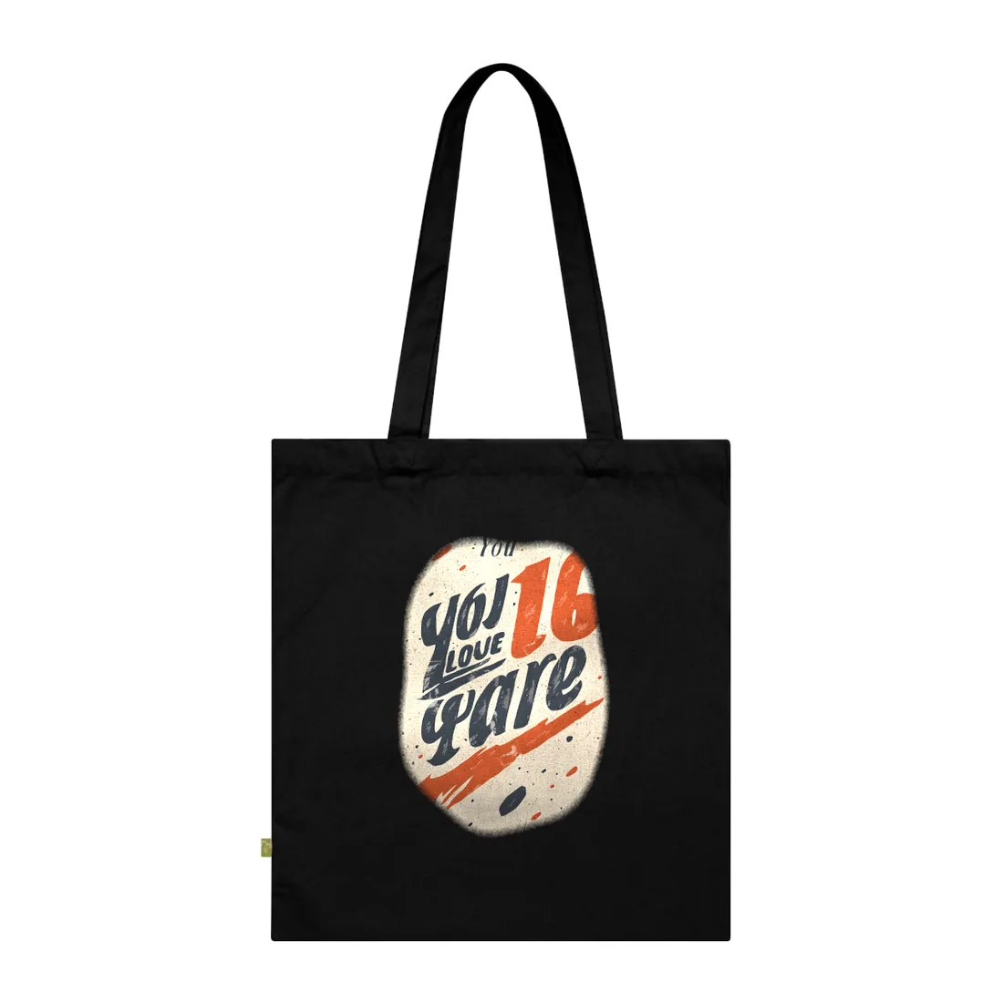 Vintage Distressed Poster Art: Red A - Tote Bag (Black)