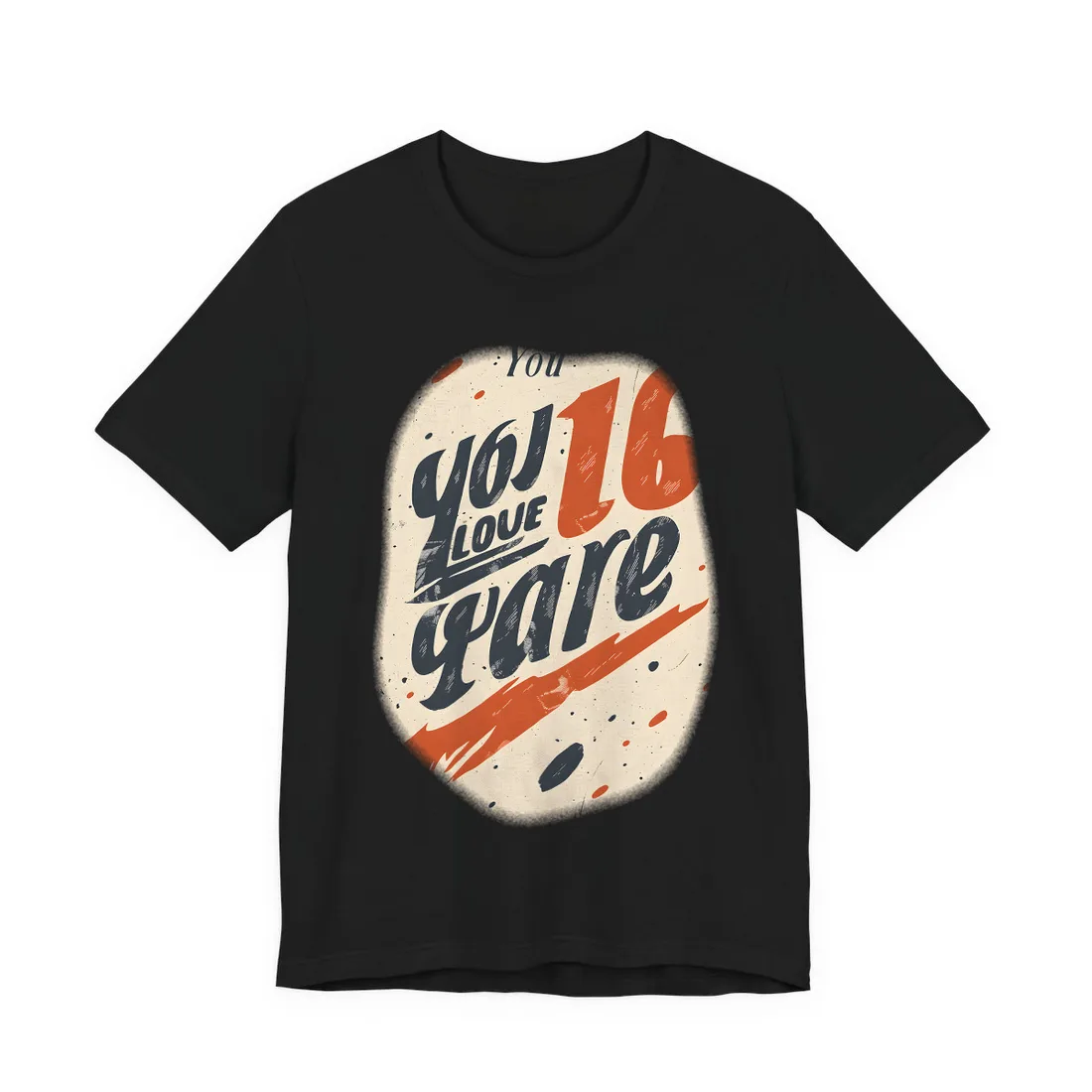 Vintage Distressed Poster Art: Red A - T-Shirt (Black)
