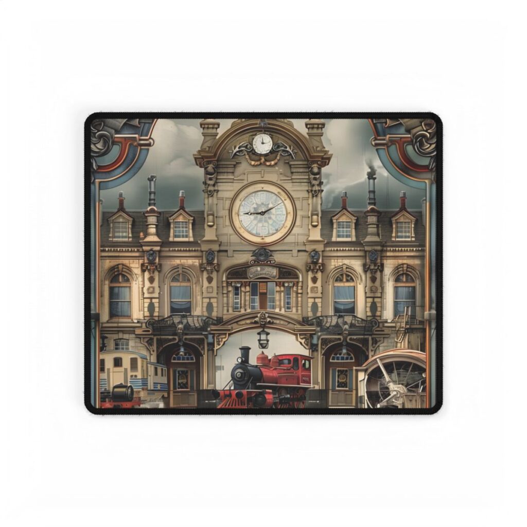 Vintage Farhampton Train Station Sign: Artwork - Desk Mat