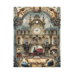 Victorian Train Station Steam Locomotive Canvas Print