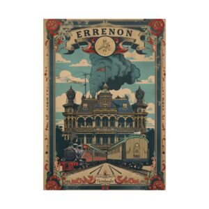 Victorian Mansion with Steam Trains Poster