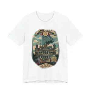 Victorian Mansion with Steam Trains T-Shirt