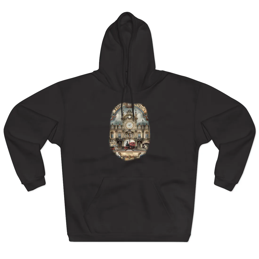 Vintage Farhampton Train Station Sign - Hoodie (Black)