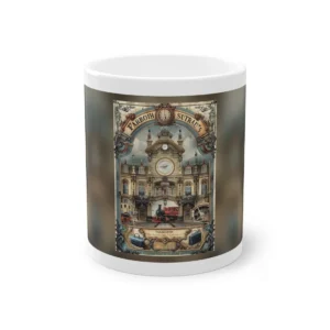 Victorian Train Station Steam Locomotive Mug